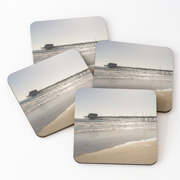 Item preview, Glossy Golden Beach Vibe - Sunshiny Newport Beach Pier in Orange County California designed and sold by Georgia Mizuleva.