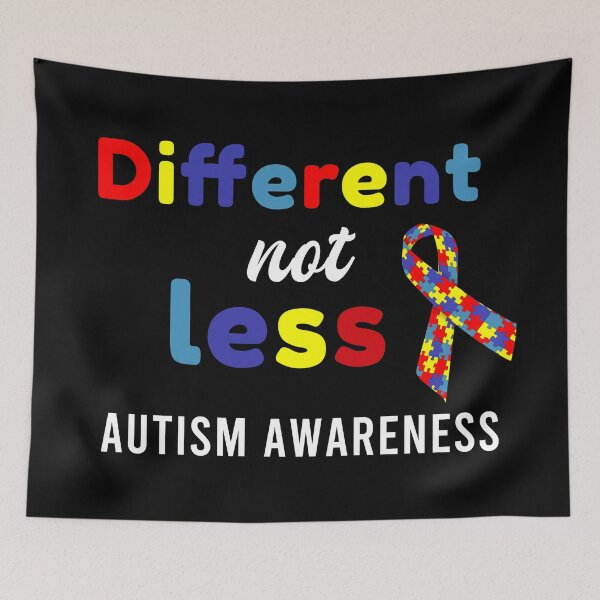 Item preview, Different Not Less Autism Awareness Quote designed and sold by Color-Sparkle.