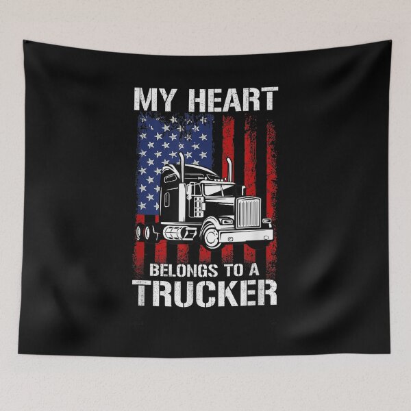 Item preview, My Heart Belongs To A Trucker Truck Wife Trucker designed and sold by zpruby.
