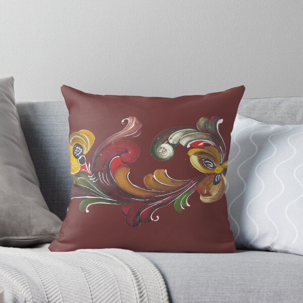 Item preview,  Fabulous rosemaling design on a red background designed and sold by Amalzaki.