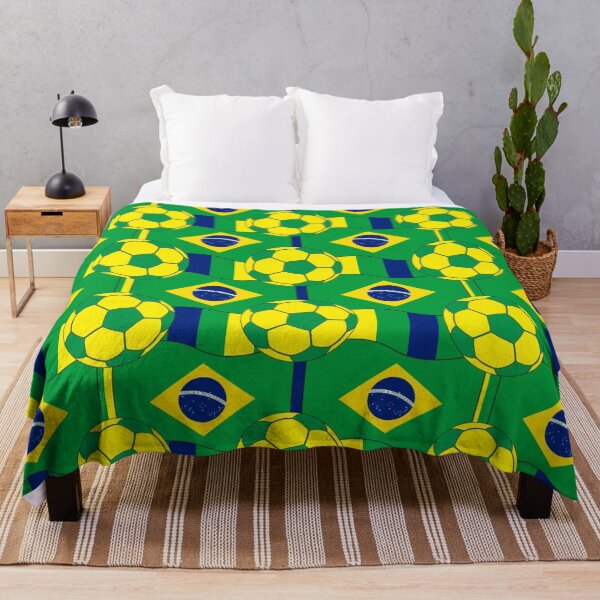 Item preview, Brazilian Flag Color Football Pattern - Football designed and sold by cravingmart.