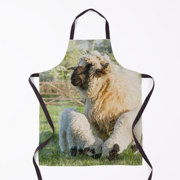 Item preview, Watercolour Photograph of Valais Blacknose Sheep and Her Twin Lambs designed and sold by Jane Stanley Photography.