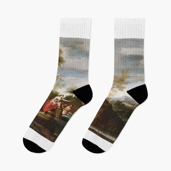 Item preview, Latona, with her children Apollo and Diana, turning the Lycian peasants into frogs  - Antonio Marziale Carracci designed and sold by Vintage Designs +.