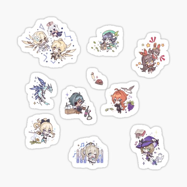 Genshin Impact Chibi Characters Assemble  Sticker