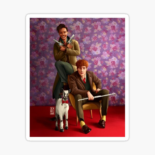 Fahey-Van Eck Family Portrait with Milo the Goat Sticker