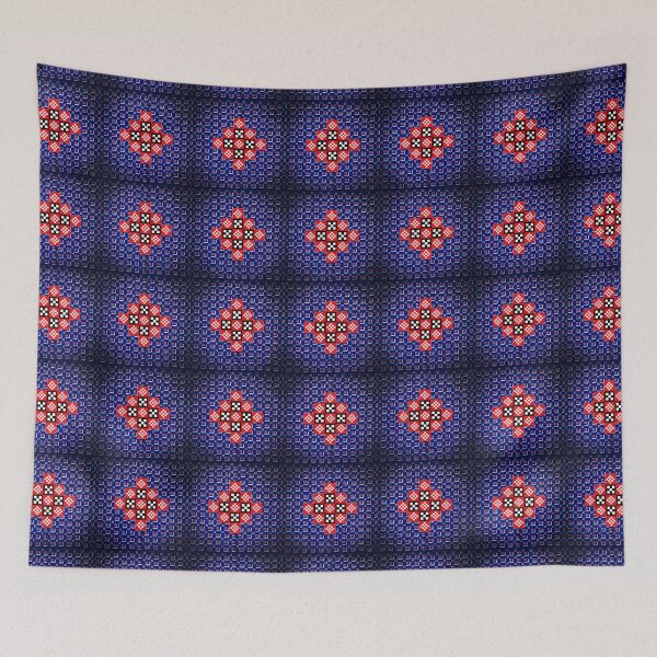 Item preview, Indian Famous Sambalpuri Style Design In Blue & Red. . designed and sold by SuvrasaiMerch.