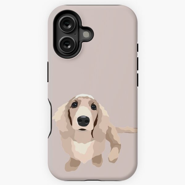 Item preview, Cream Long Haired Dachshund Puppy Dog Portrait Digital Illustration designed and sold by sherylwylie.