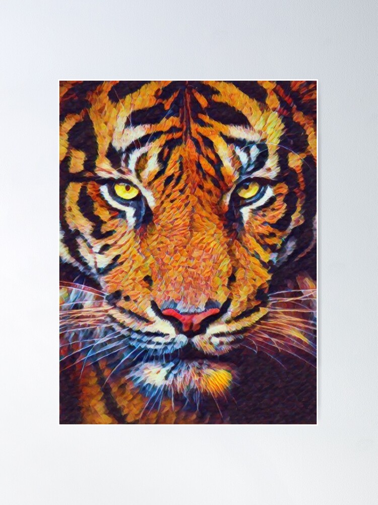 Blue Eyes Tiger Wall Art Canvas Painting Black White Tigers Canva