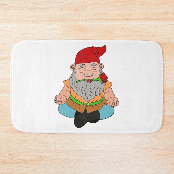 Item preview, gnome with a rose, yoga, asana designed and sold by AvotArt.