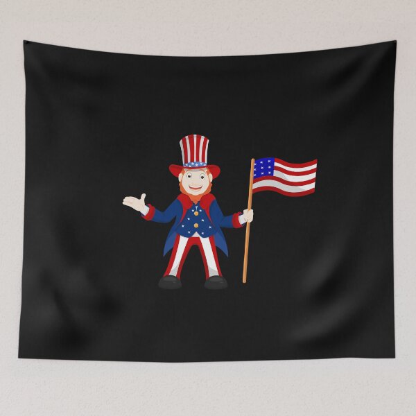 Item preview, Funny Clown With USA Flag illustration  designed and sold by garniturex.
