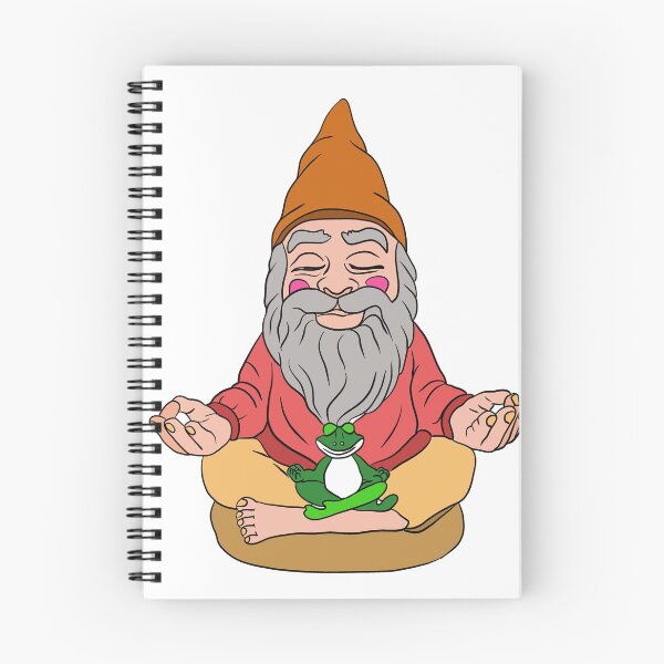 Item preview, gnome with a frog, yoga, asana designed and sold by AvotArt.