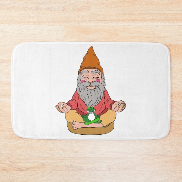 Item preview, gnome with a frog, yoga, asana designed and sold by AvotArt.