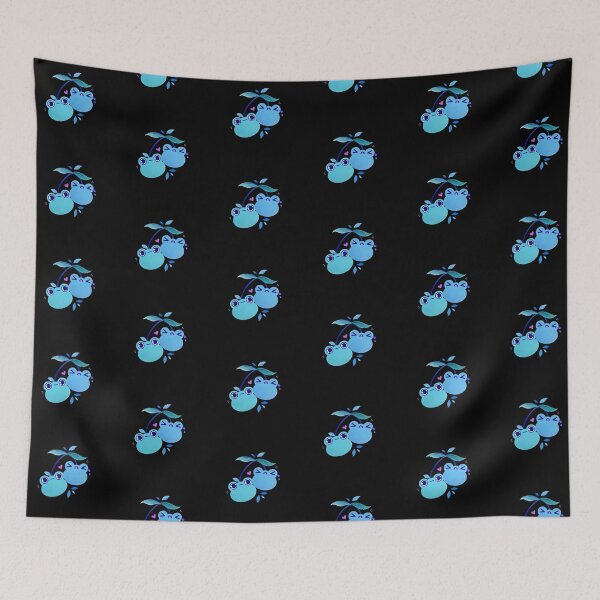 Item preview, Frog cherries with attitude blue  designed and sold by Texdoodles.