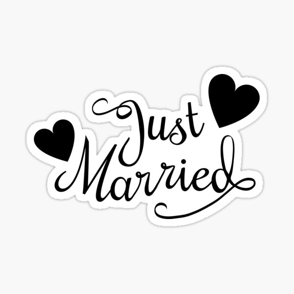 Just Married Film autocollant pour voiture de mariage sticker mural  autocollant décoration (blanc, KX055 Just Married 1)