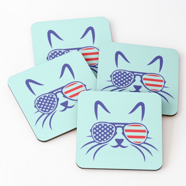 Item preview, Vintage USA flag Cat face Illustration  designed and sold by garniturex.