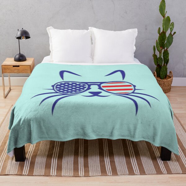 Item preview, Vintage USA flag Cat face Illustration  designed and sold by garniturex.