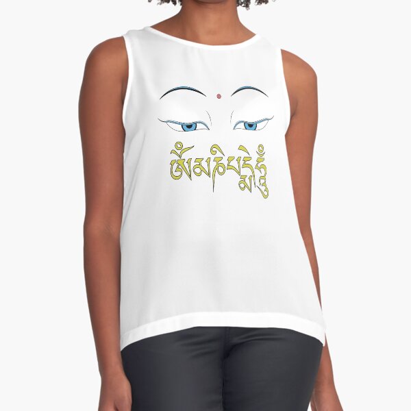 Vista previa del artículo con la obra «Om Mani Padme Hum Ojos de Buda», diseñado y vendido por designandclouds.