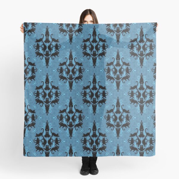 Black Cat Yoga Damask Scarf