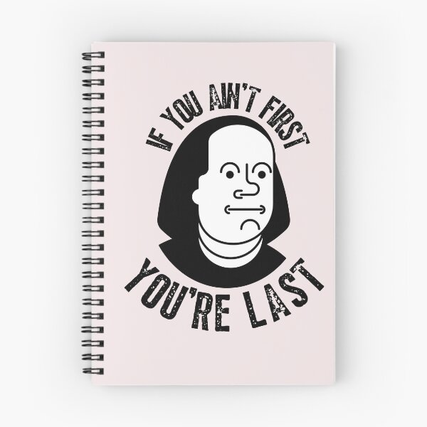 Item preview, Vintage If you ain't first you are last ben franklin typography and illustration  designed and sold by garniturex.