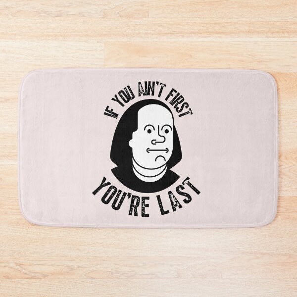 Item preview, Vintage If you ain't first you are last ben franklin typography and illustration  designed and sold by garniturex.
