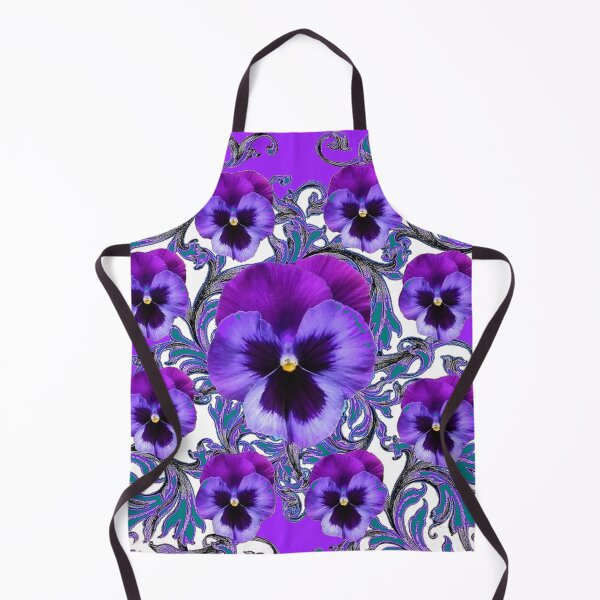 Item preview, WHITE ART PURPLE PANSY FLOWER FLORAL ABSTRACT PATTERNS designed and sold by sharlesart.