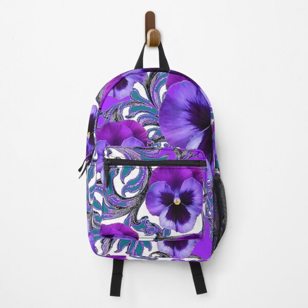 Item preview, WHITE ART PURPLE PANSY FLOWER FLORAL ABSTRACT PATTERNS designed and sold by sharlesart.
