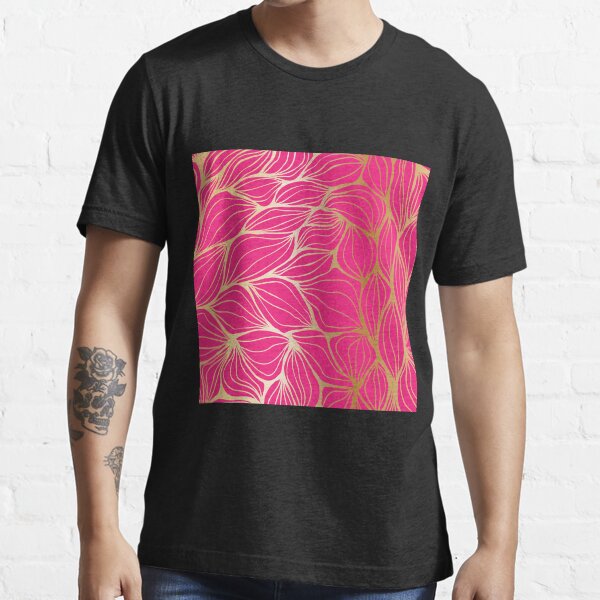 "Beautiful,gold,hot pink,leaf,pattern,trendy,modern,chic,elegant" T
