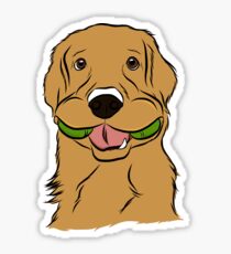 Spielerischer goldener Apportierhund Sticker