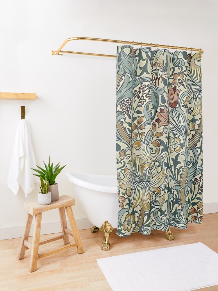Thumbnail 3 of 5, Shower Curtain, William Morris - floral design designed and sold by Vivanne-art.