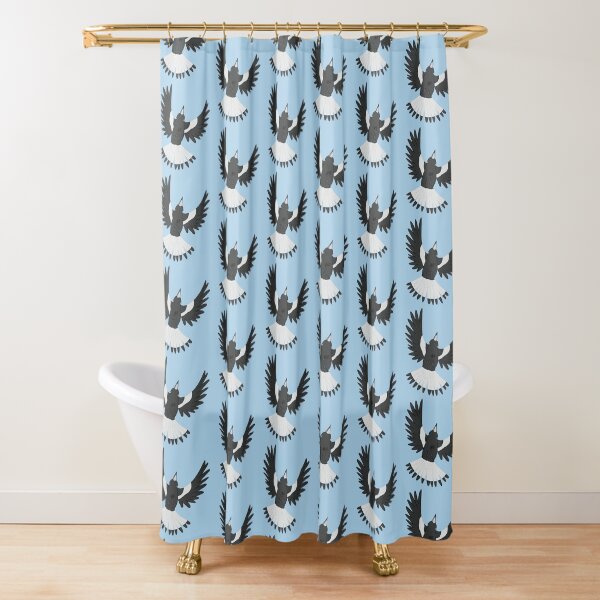 Australian Magpie Flying Shower Curtain