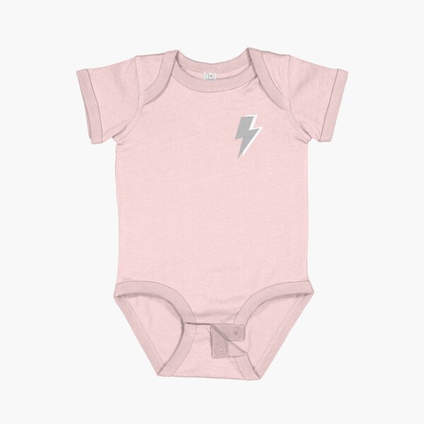 Item preview, Grey and White Lightning Bolts on Pink  designed and sold by OneThreeSix.