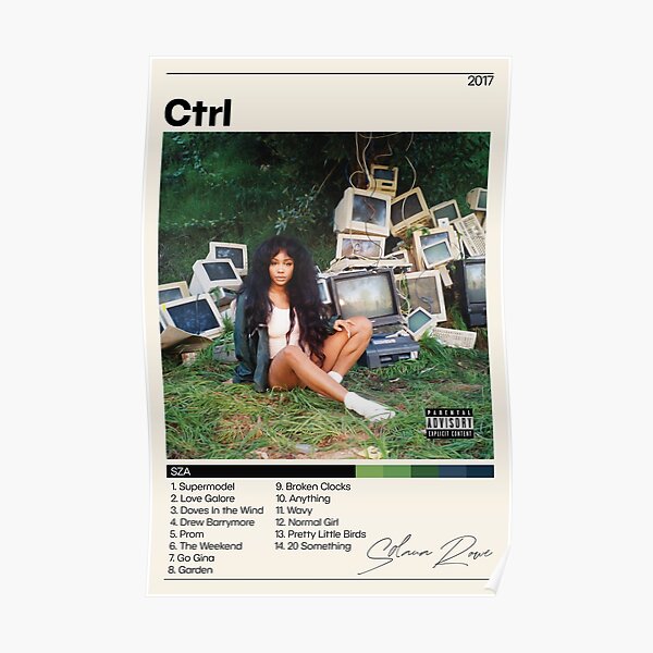 SZA Poster | CTRL Poster | SZA Ctrl Tracklist | Solana Rowe | Album Cover Poster | Poster Print | Wall Art | Home Decor Poster