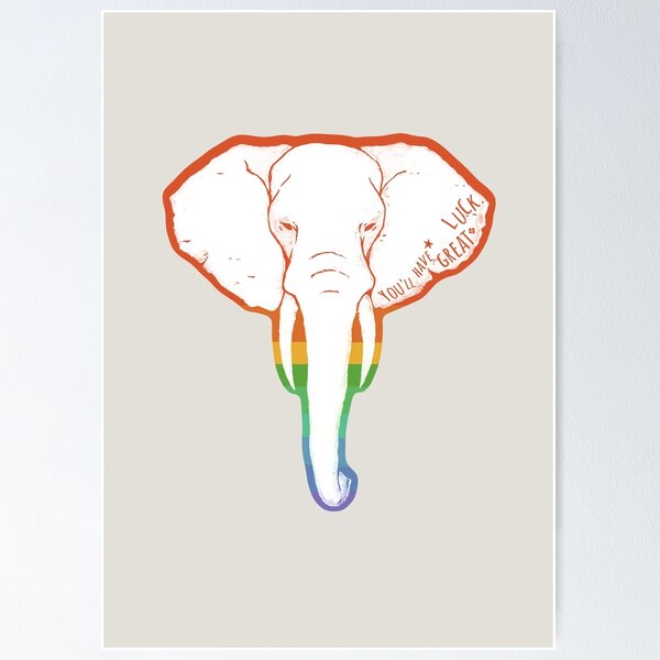 Item preview, Lucky Elephant_Rainbow designed and sold by TOTOARTY.