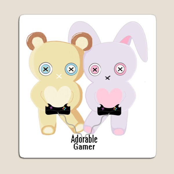 Adorable Gamer ~ Teddy & Bunny Magnet