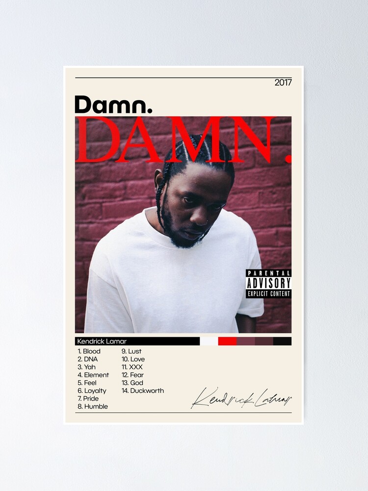 Kendrick Lamar - DAMN Album Cover Poster