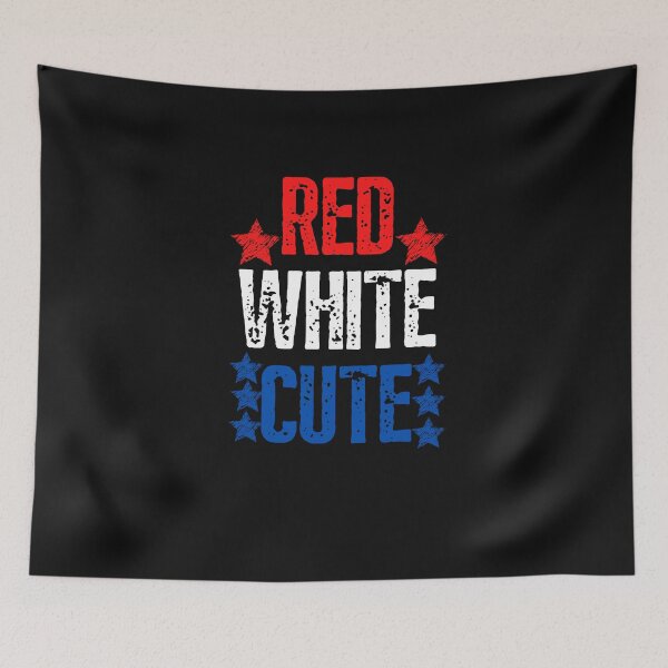 Item preview, Vintage Red White Cute Bold Typography  designed and sold by garniturex.