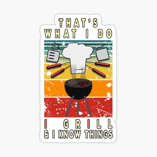 serial griller funny Barbecue Sticker for Sale by H-ALPHA