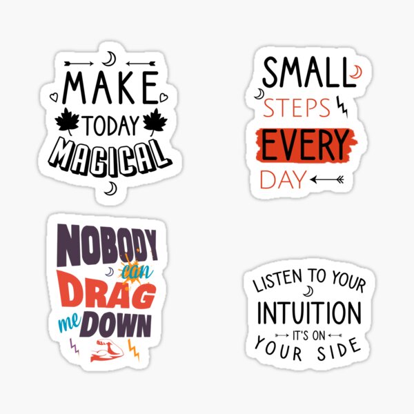 Cute Motivational Phrases For Self Encouragement Pack Sticker for Sale by  motivationaltee