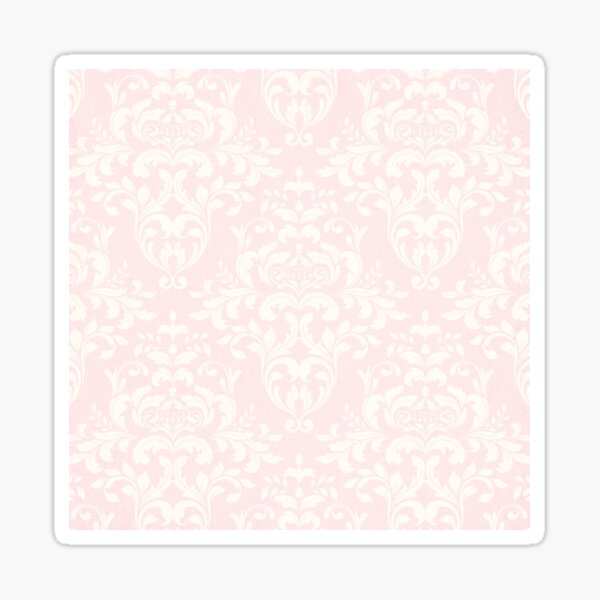 "damasks,pale pink,pale beige,vintage,shabby chic,victorian," Sticker