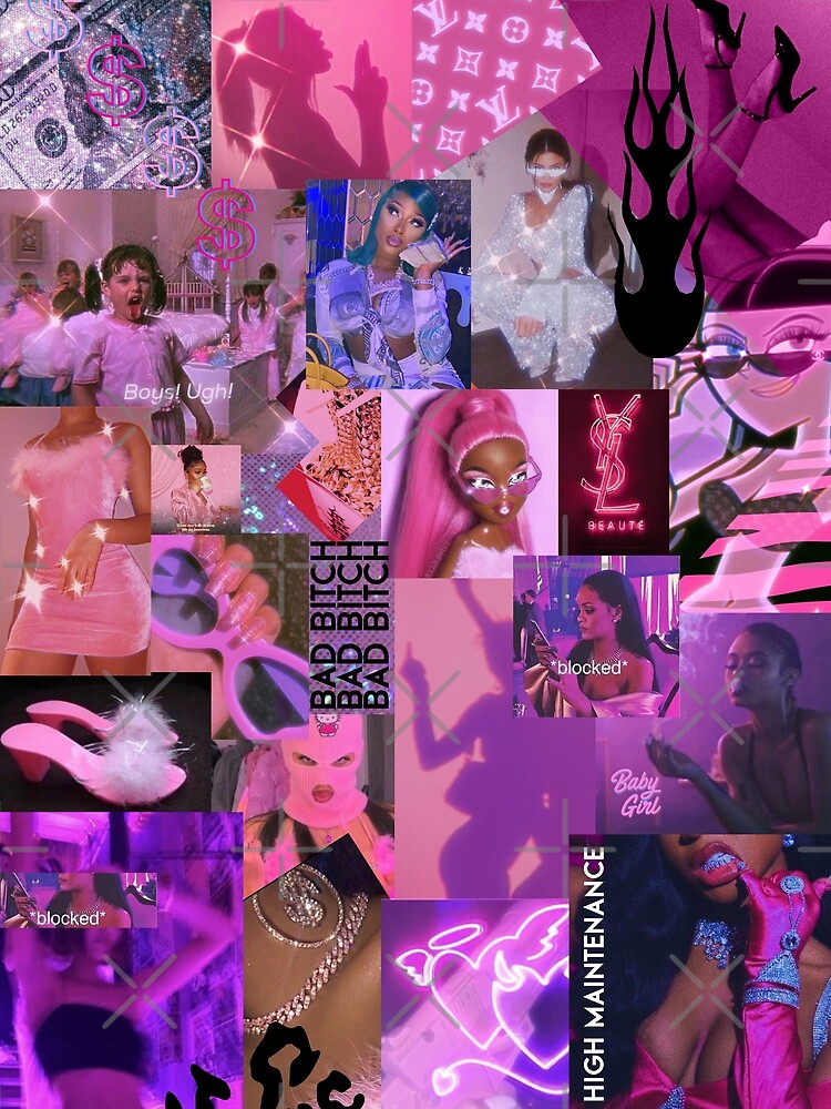 HOT PINK Girl Aesthetic Collage  Poster for Sale by reannyn