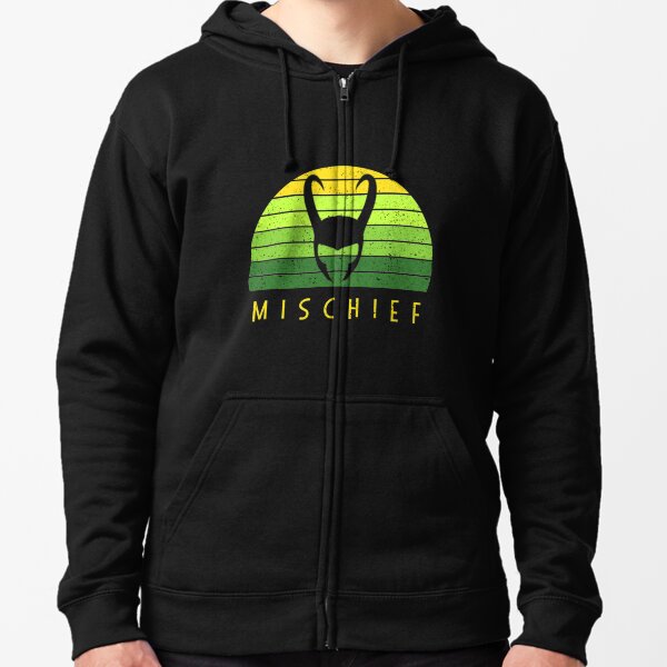 Loki mischief distressed Zipped Hoodie