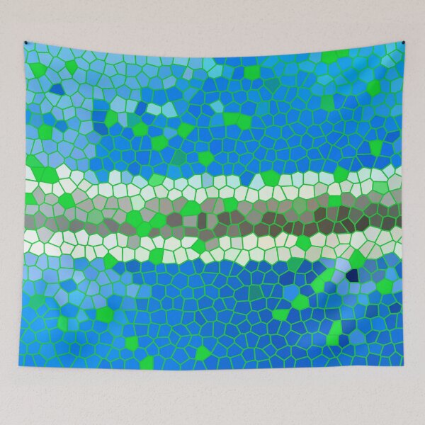 Item preview, Sweet stain-glass style of  the blue colour tone mix together with light and dark grey.  designed and sold by Trianglegreen.