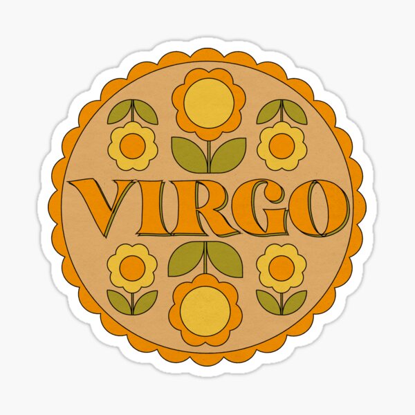 Item preview, Virgo | Retro Vintage Astrology Sticker designed and sold by lauraroslin.
