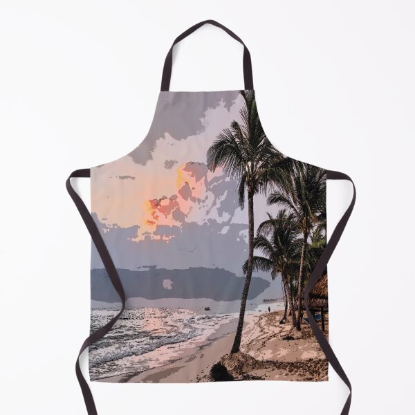 Item preview, Tropical Beach Sunset Horizon Blue Ocean Waves Palm Trees Seascape designed and sold by LashCreations.