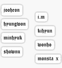 Pegatina Miembros de Monsta X: paquete de adhesivo negro