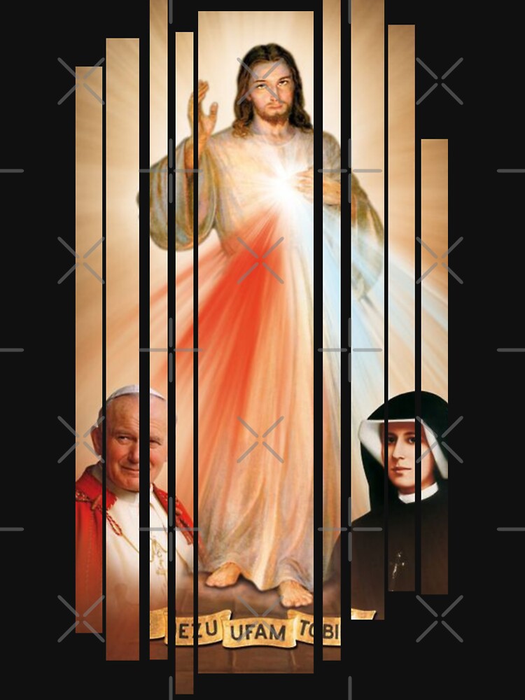 Divine Mercy St Faustina Pope John Paul Ii T Shirt For Sale By Admg Redbubble Divine