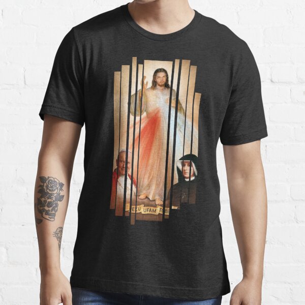 Divine Mercy St Faustina Pope John Paul Ii T Shirt For Sale By Admg Redbubble Divine