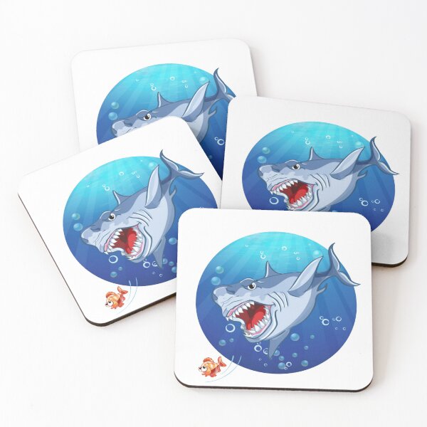 Item preview, Shark Chases Little Fish designed and sold by WearWolfDesigns.