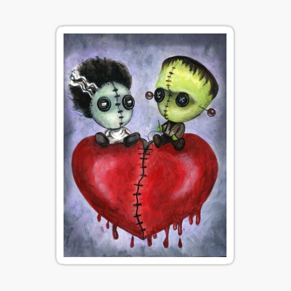 Bride and Franky Voodoo Dolls Sticker