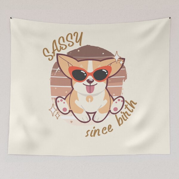 Item preview, Sassy Since Birth Cute Corgi Wearing Sunglasses designed and sold by sunnyxvibesss.